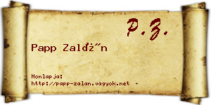 Papp Zalán névjegykártya
