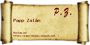 Papp Zalán névjegykártya