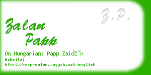 zalan papp business card